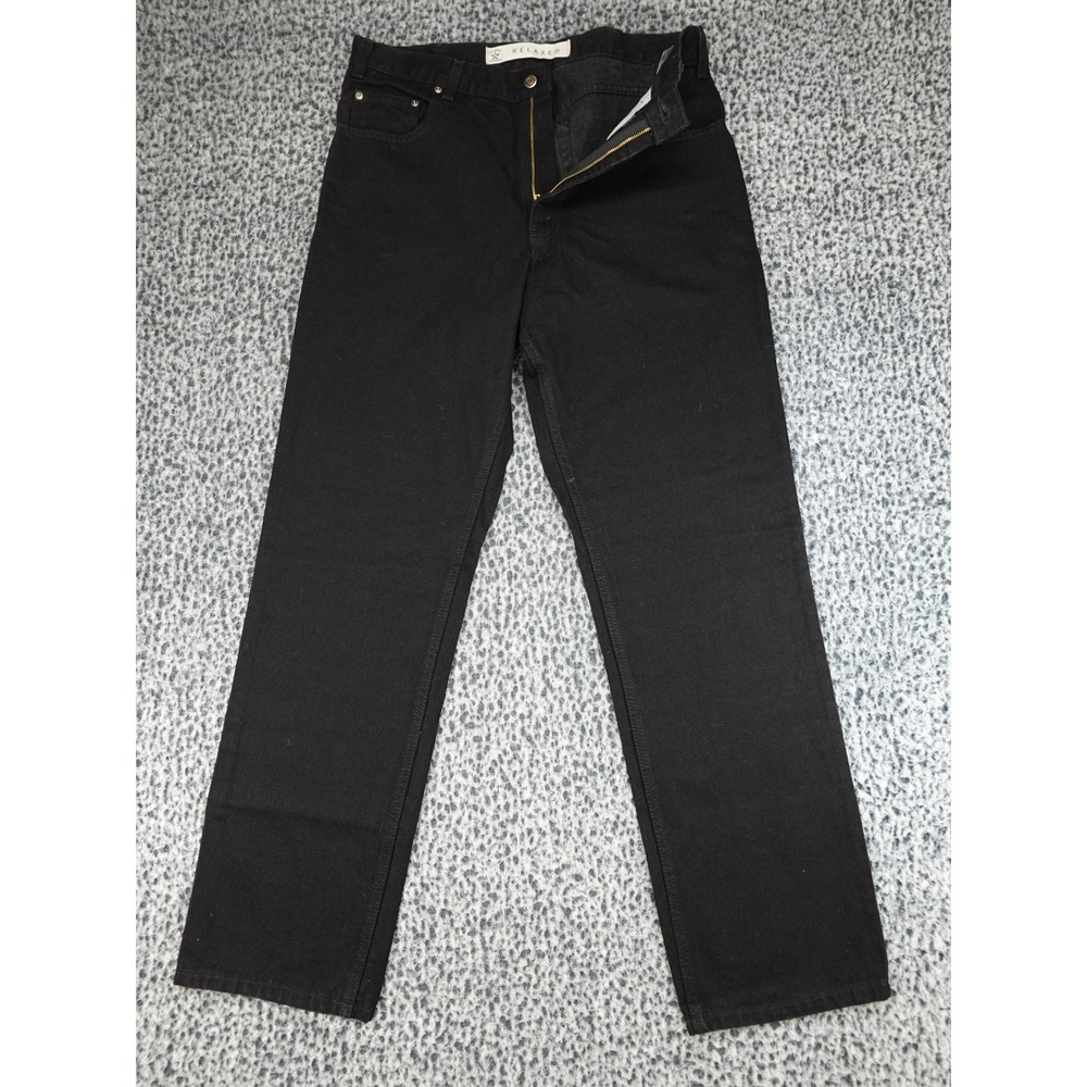 Arizona Jean Company Relaxed Fit Pants Mens 36x32 Black Denim Jeans 523-4138B